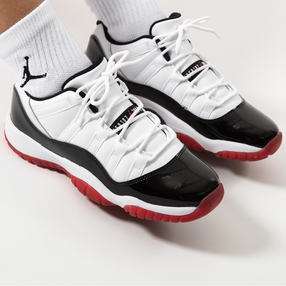 Jordan 11 Retro Low Concord Bred | 7Y (GS) | wht blk red | Good Condition - Picture 1 of 11